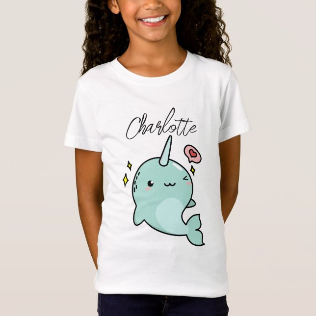 Name zu Narwhal hinzufügen - Geschenk für Narwhal  T-Shirt (Vorderseite)
