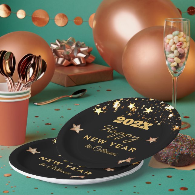 Name zum Feierlichen Glück Neujahr 2010 Pappteller (Multi)