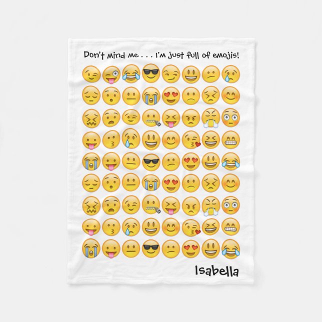 Name zum Personalisierten Emoji-Druckfenster hinzu Fleecedecke (Vorderseite)