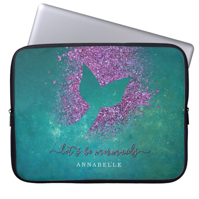 Name zum Personalisierten Mermaid-Schwanz hinzufüg Laptopschutzhülle (Vorderseite)