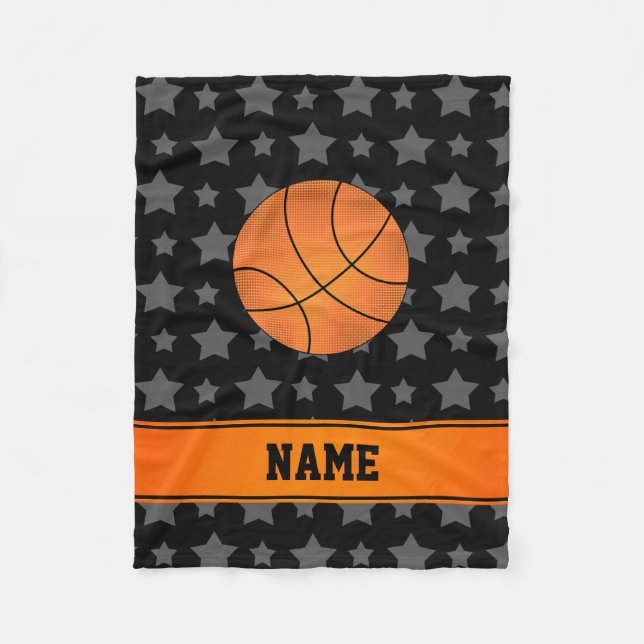 Namebasketballschwarzsterne Fleecedecke (Vorderseite)