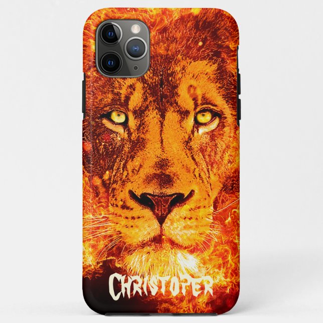 Named Flaming Lion Face Case-Mate iPhone Hülle (Rückseite)