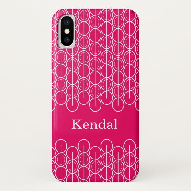 Named Linked Ovals & Line Red White iPhone Gehäuse Case-Mate iPhone Hülle (Rückseite)