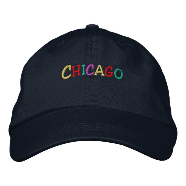 Namedrop Nation_Chicago mehrfarbig Bestickte Baseballkappe (Vorderseite)