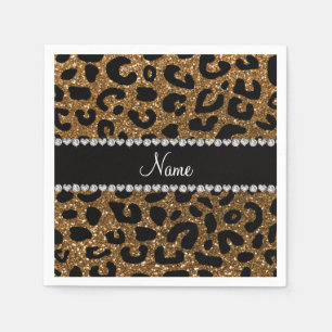 NamegoldGlitter Cheetahdruck Serviette