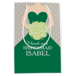 Namehochzeitsbrautjungferngrün-Kleidertasche Mittlere Geschenktüte