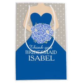 Namehochzeitsbrautjungfernkleiderblaue Tasche Mittlere Geschenktüte