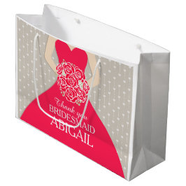 Namehochzeitsbrautjungfernkleiderrottasche Große Geschenktüte