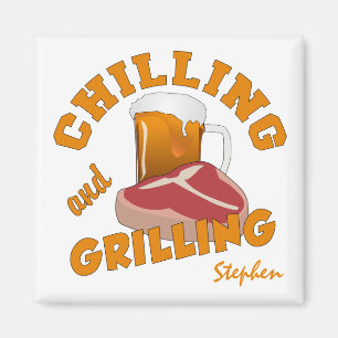 Namemagneten kühlen u. grillend magnet