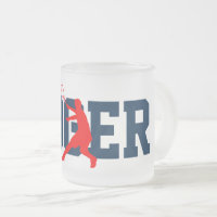 Namemattiertes Glastennisspieler-Tassengeschenk