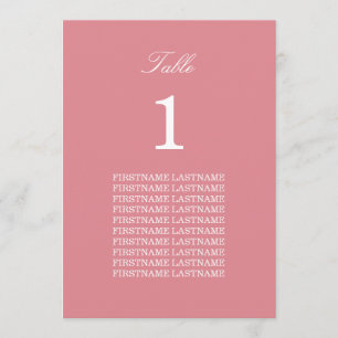Namen der Gäste Blush Pink Table Card