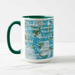 Namen der Kalligraphie Christi   Bright Blue Tasse