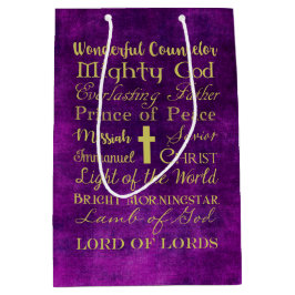 Namen der lila Geschenk-Tasche Jesuss Mittlere Geschenktüte