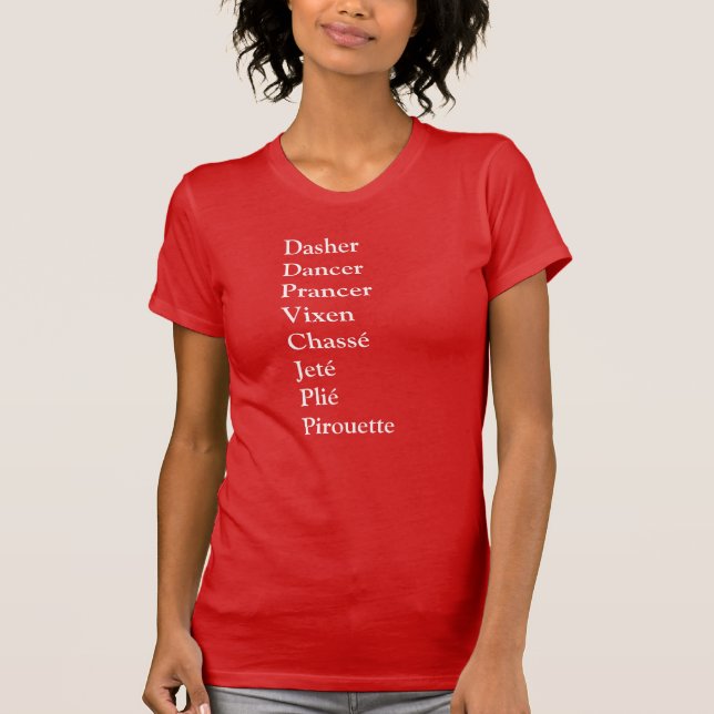 Namen der Rentierernamen für Ballet Dancer T-Shirt (Vorderseite)