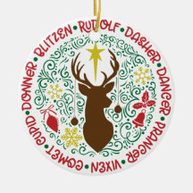 Namen des Weihnachtsmanns, der fliegenden Rentiere