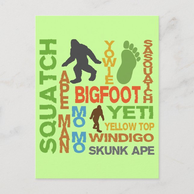 Namen für Bigfoot Postkarte (Vorderseite)