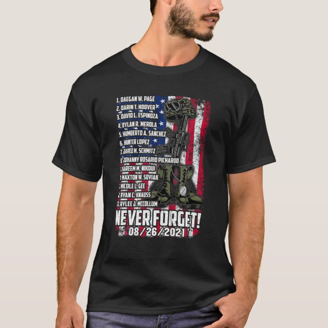 Namen gefallener Soldaten 13 Helden vergessen niem T-Shirt (Vorderseite)