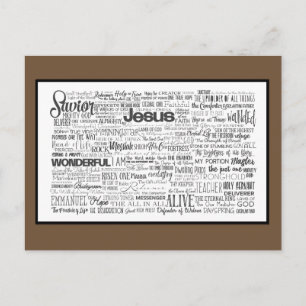 Namen Gottes Brown White Postkarte