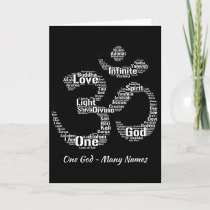 Namen Gottes im Om-Symbol Yoga inspiriert Aum Karte