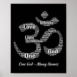 Namen Gottes im Om-Symbol Yoga-inspiriertes Aum Poster