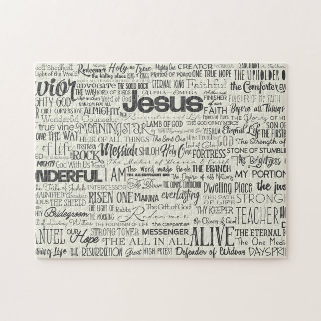 Namen Gottes Text Typografie Puzzle (Horizontal)