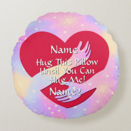 Namen hinzufügen Ändern Sie das gesamte Textherz s Rundes Kissen