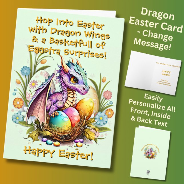 Namen hinzufügen, Eggstra Dragon Wings, Ostern Karte (Von Creator hochgeladen)