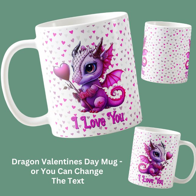 Namen hinzufügen, Valentinstag für Drachen rosa He Kaffeetasse (Von Creator hochgeladen)