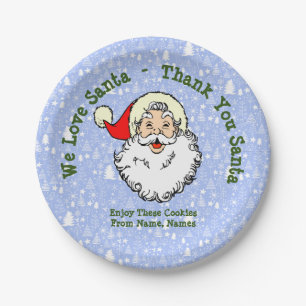 Namen hinzufügen, Wir Liebe Santa - Danke Santa 7 Pappteller