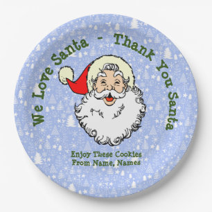 Namen hinzufügen, wir Liebe Santa - Danke Santa 9" Pappteller