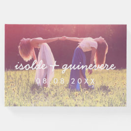 Namen im benutzerdefinierten Skript-Foto Hochzeit Gästebuch