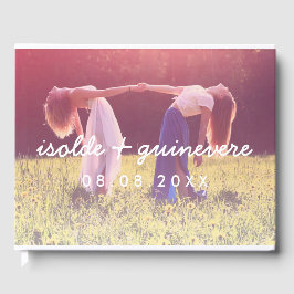 Namen im benutzerdefinierten Skript-Foto Hochzeit Gästebuch
