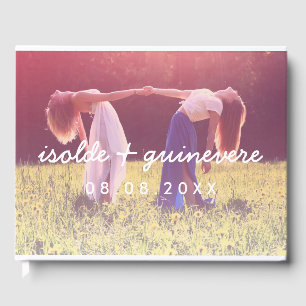 Namen im benutzerdefinierten Skript-Foto Hochzeit Gästebuch