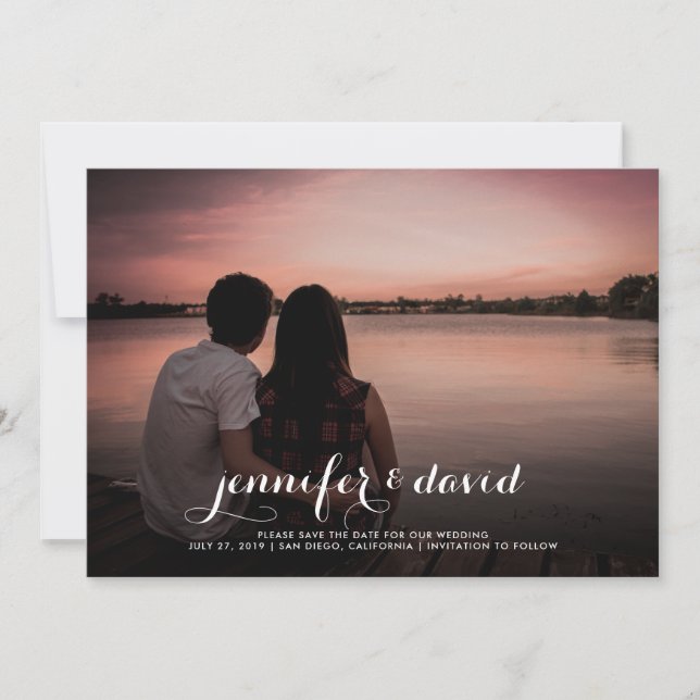 Namen in Skript | Save the Date Foto (Vorderseite)