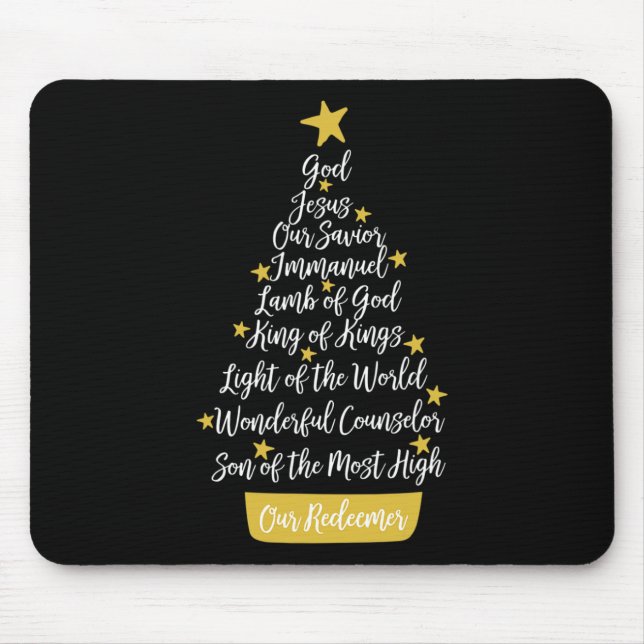 Namen Jesu Christlichen Glaubens Weihnachtsbaum Ch Mousepad (Vorne)