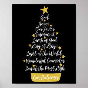 Namen Jesu Christlichen Glaubens Weihnachtsbaum Ch Poster