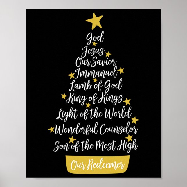Namen Jesu Christlichen Glaubens Weihnachtsbaum Ch Poster (Vorne)
