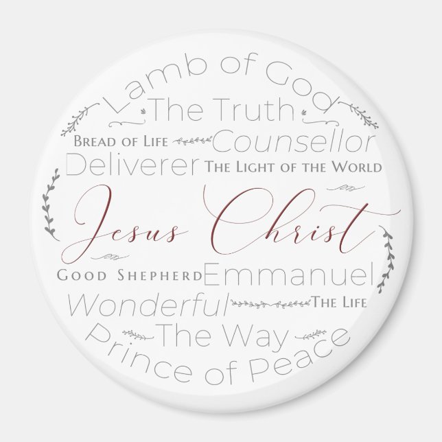 Namen Jesu Script Typografy Magnet (Vorne)