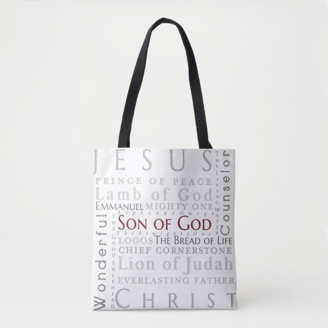 Namen Jesu Typografie Tote Tag (Vorderseite)