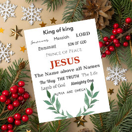 Namen Jesu-Typografie Weihnachts-Grußkarte Feiertagskarte
