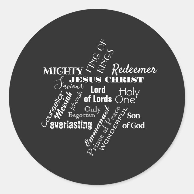 Namen Jesusweihnachtsaufkleber Runder Aufkleber (Vorderseite)
