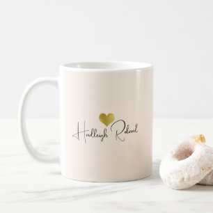 Namen Kalligrafie Monogramm Herz Kaffeetasse