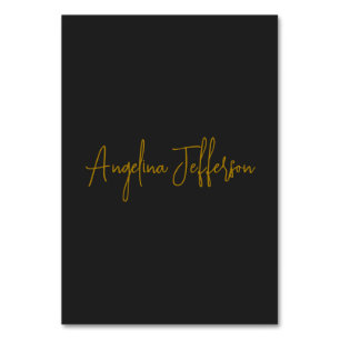 Namen Kalligrafie Professionell Elegant Goldfarbe Tischnummer