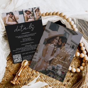 Namen Kalligrafie schwarz 4 Foto alle in einer Hoc Einladung