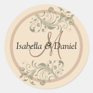 Namen Monogram Bride Groom Wedding Gift Stickers