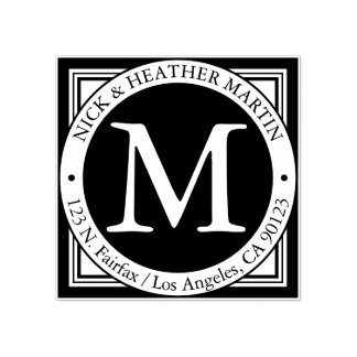 Namen, Name, Anfangs und Rücksendeadresse Gummistempel