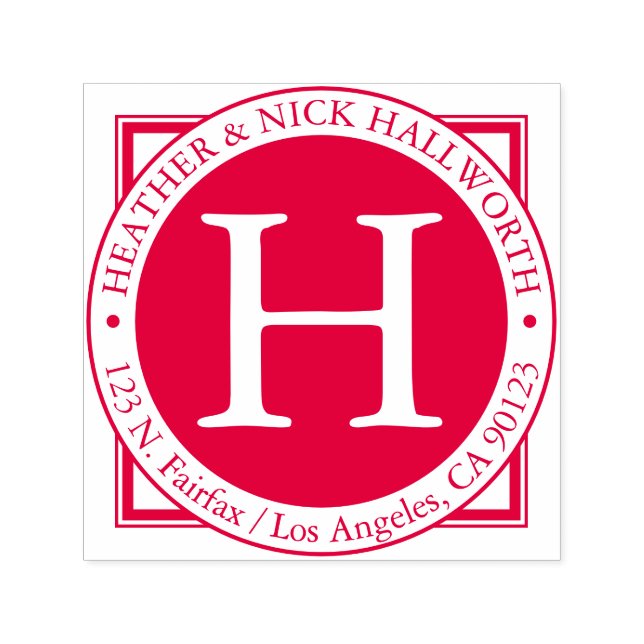 Namen, Name, Anfangs und Rücksendeadresse Permastempel (Design)