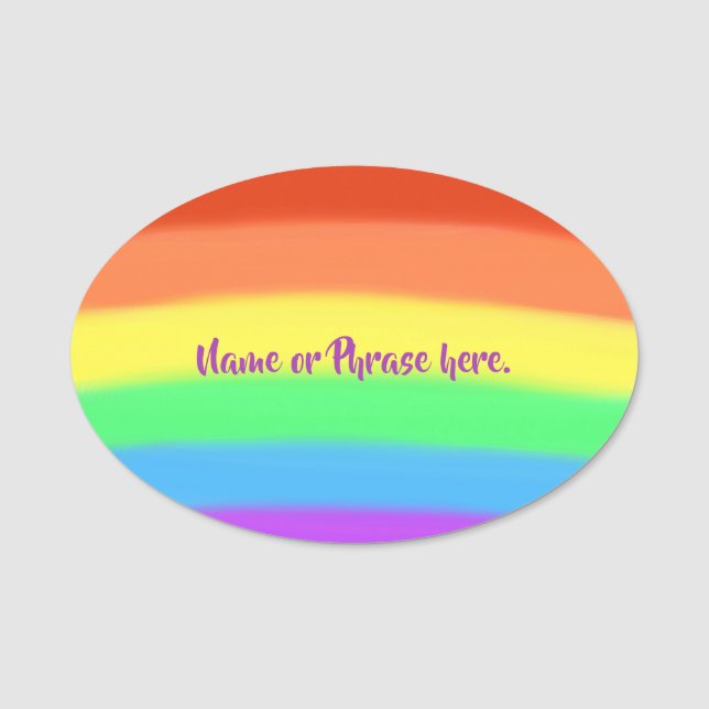Namen-oder Phrasen-hier Regenbogen-Namensschilder Namensschild (Vorderseite)