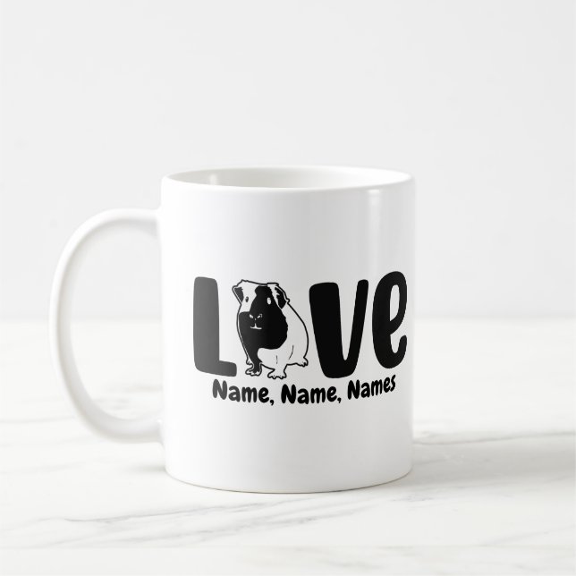 Namen oder Text hinzufügen, Guinea Schweinefleisch Kaffeetasse (Links)