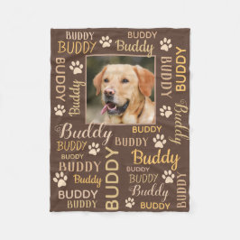 Namen personalisierter Fotos | Brown Dog Blanket Fleecedecke